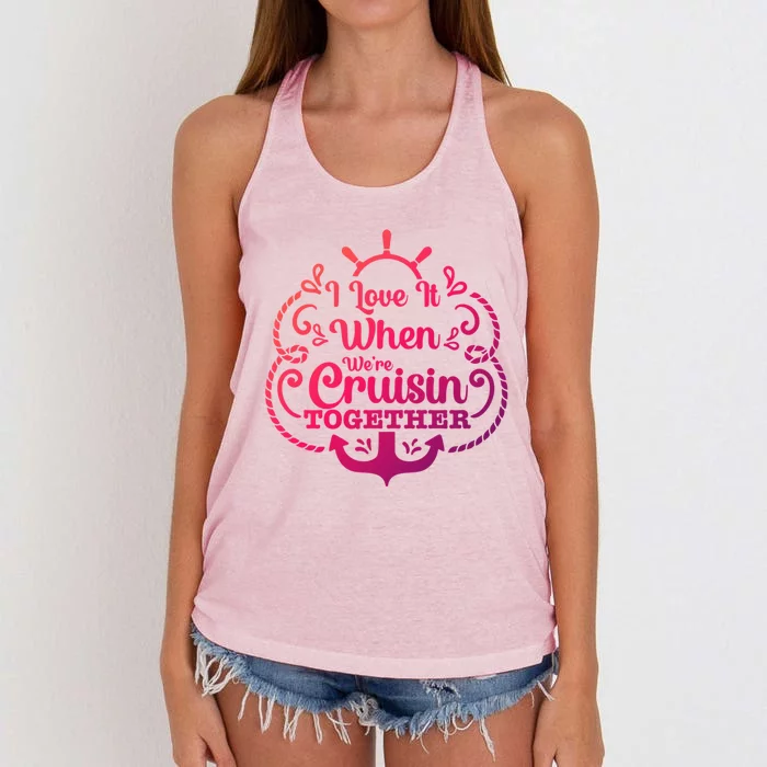 I Love It When Were Cruisin Together Cruising Lover Cruiser Meaningful Gift Women's Knotted Racerback Tank