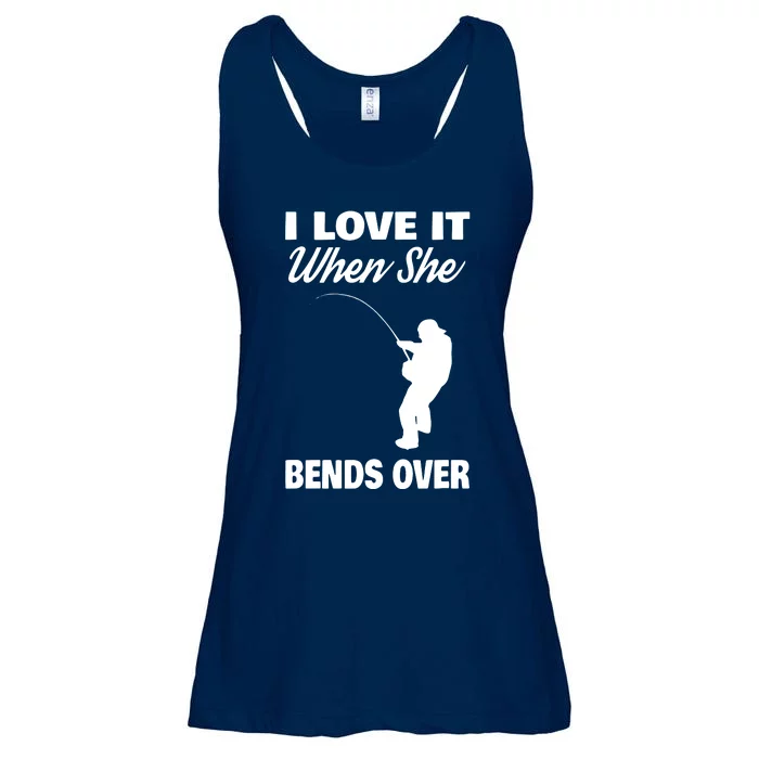 I Love It When She Bends Over Novelty Fishing Ladies Essential Flowy Tank