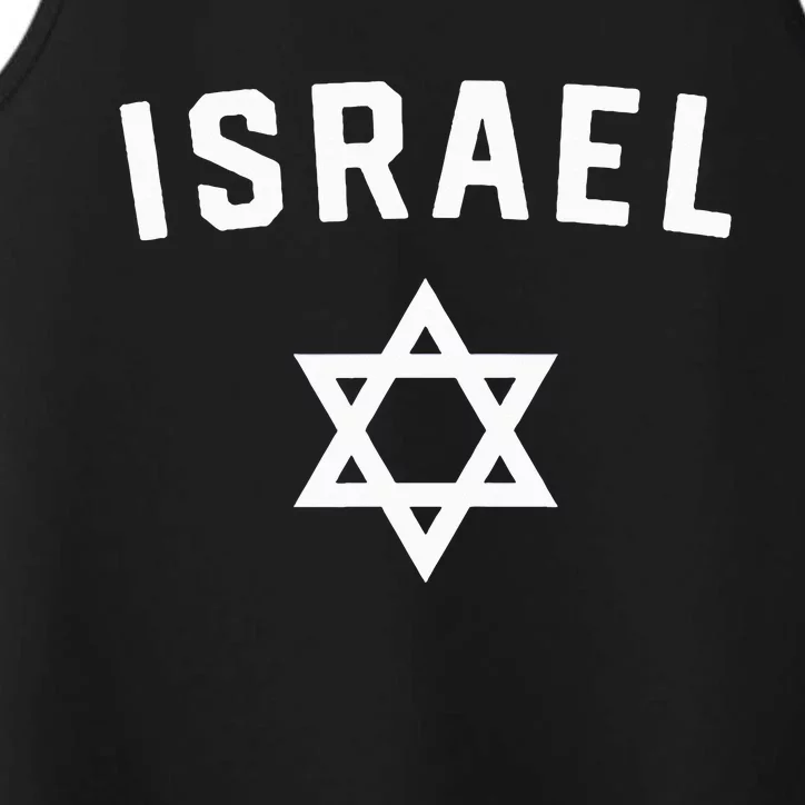 I Love Israel Minimalist Israeli Flag Performance Tank