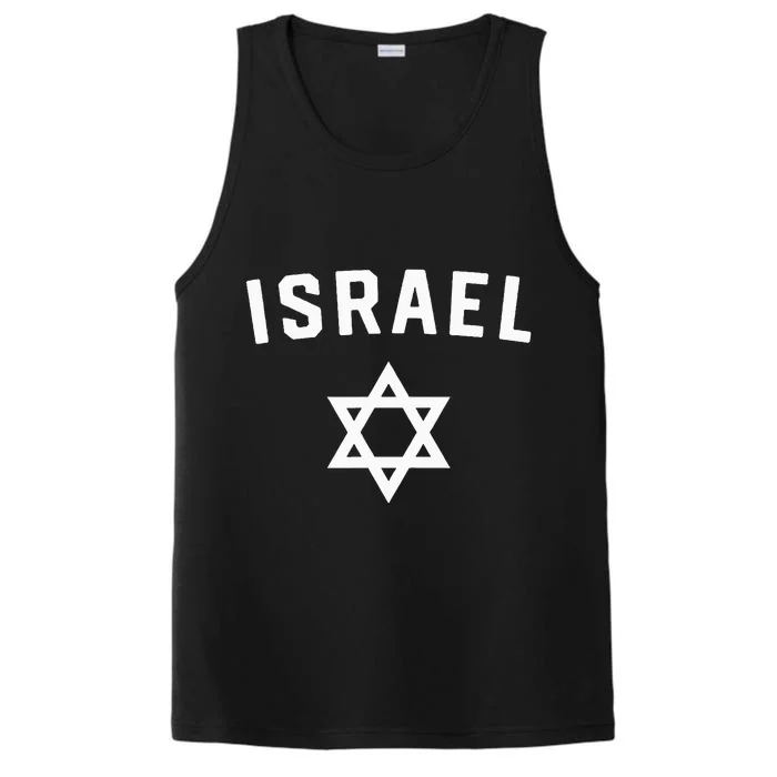 I Love Israel Minimalist Israeli Flag Performance Tank