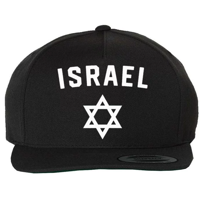 I Love Israel Minimalist Israeli Flag Wool Snapback Cap