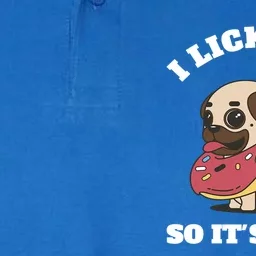 I Licked It So Its Mine Pug With A Doughnut Gift Softstyle Adult Sport Polo