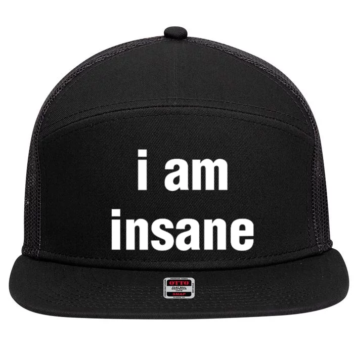 I Love Insane Bitches I Am Insane Couple 7 Panel Mesh Trucker Snapback Hat