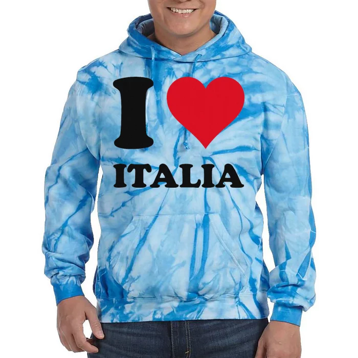 I Love Italia Italian Pride Design Tie Dye Hoodie