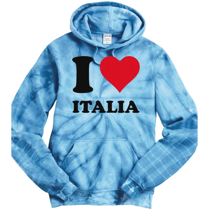 I Love Italia Italian Pride Design Tie Dye Hoodie