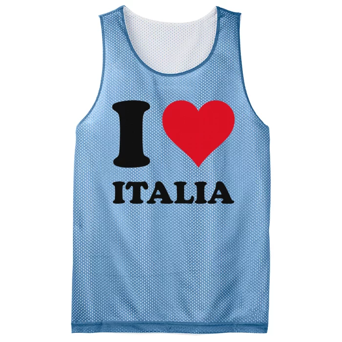 I Love Italia Italian Pride Design Mesh Reversible Basketball Jersey Tank