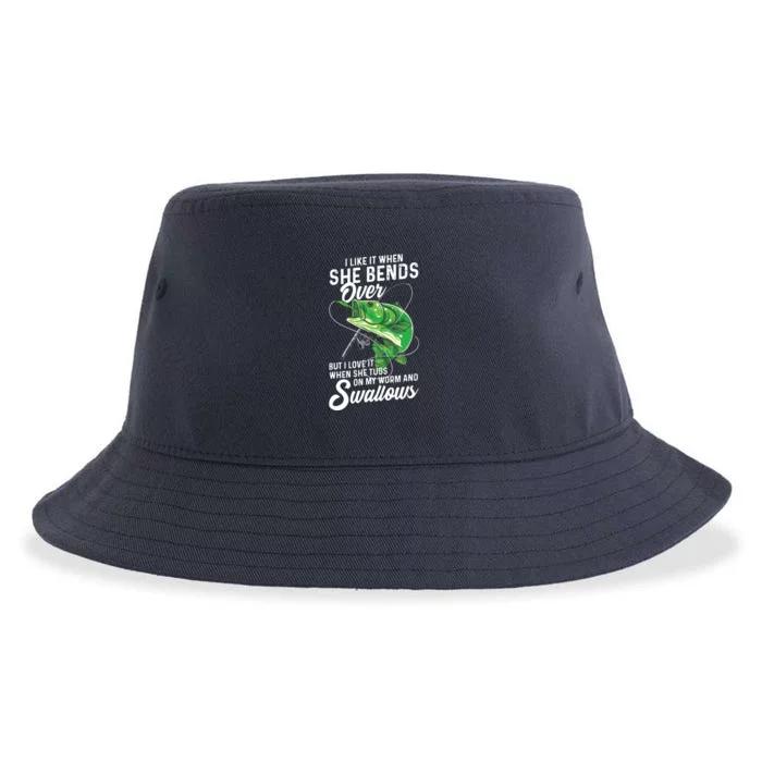 I Like It When She Bends Over Fishing Gifts For Men Sustainable Bucket Hat