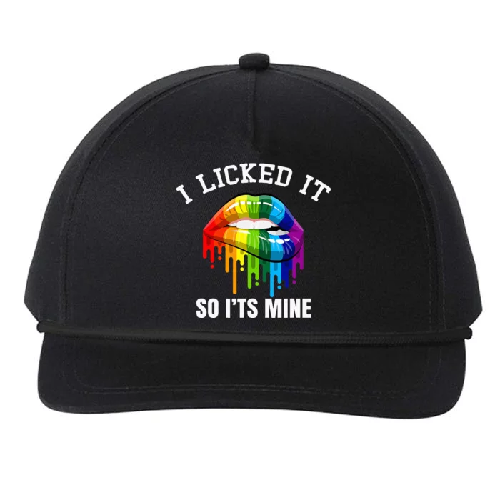 I Licked It So Its Mine Proud Lesbian Rainbow Flag LGBT Snapback Five-Panel Rope Hat