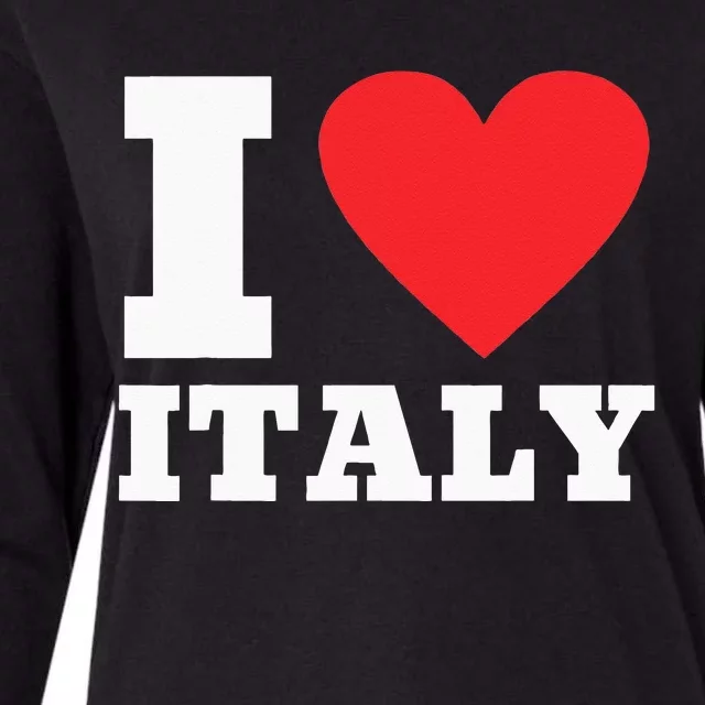 I Love Italy I Heart Italy Family Travel Italy Flag Womens Cotton Relaxed Long Sleeve T-Shirt