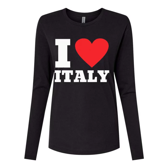 I Love Italy I Heart Italy Family Travel Italy Flag Womens Cotton Relaxed Long Sleeve T-Shirt