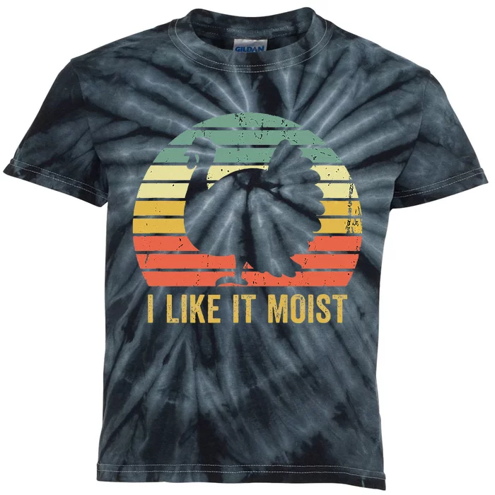 I Like It Moist Funny Thanksgiving Turkey Trot Vintage Kids Tie-Dye T-Shirt