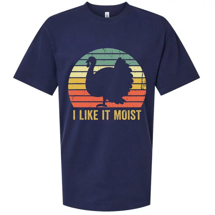 I Like It Moist Funny Thanksgiving Turkey Trot Vintage Sueded Cloud Jersey T-Shirt