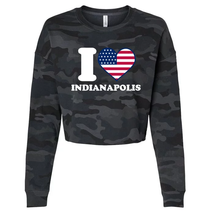 I Love Indianapolis I Heart Indianapolis Gift Cropped Pullover Crew