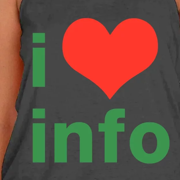 I Love Info Women's Knotted Racerback Tank