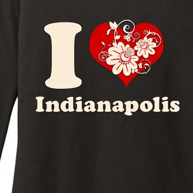 I Love Indianapolis Indiana Floral Meaningful Gift Womens CVC Long Sleeve Shirt