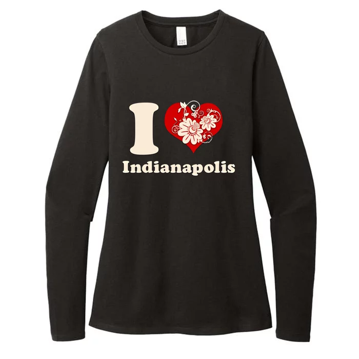 I Love Indianapolis Indiana Floral Meaningful Gift Womens CVC Long Sleeve Shirt