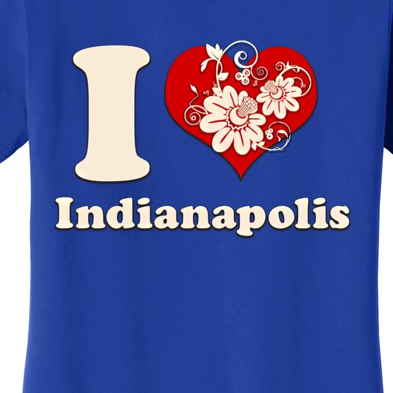 I Love Indianapolis Indiana Floral Meaningful Gift Women's T-Shirt