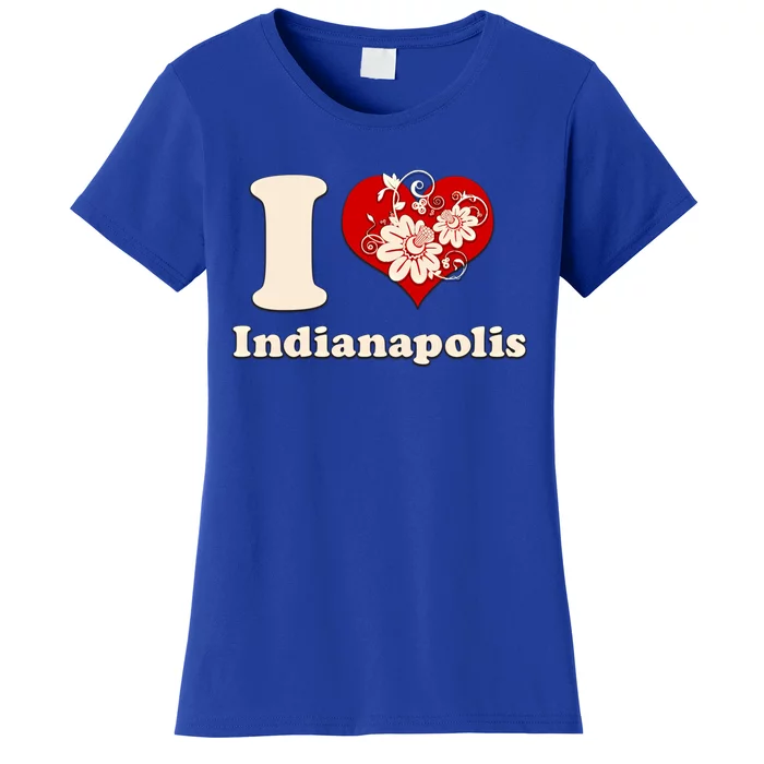 I Love Indianapolis Indiana Floral Meaningful Gift Women's T-Shirt