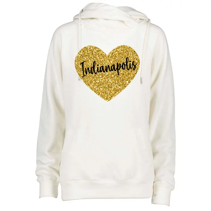 I Love Indianapolis Indiana Usa Cool Gift Womens Funnel Neck Pullover Hood