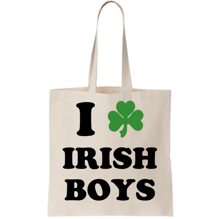 I Love Irish Boy St. Paddy Baby Ireland Hamrock Baby Funny St. Patricks Day Tote Bag