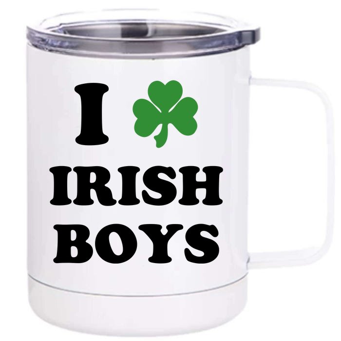 I Love Irish Boy St. Paddy Baby Ireland Hamrock Baby Funny St. Patricks Day Front & Back 12oz Stainless Steel Tumbler Cup