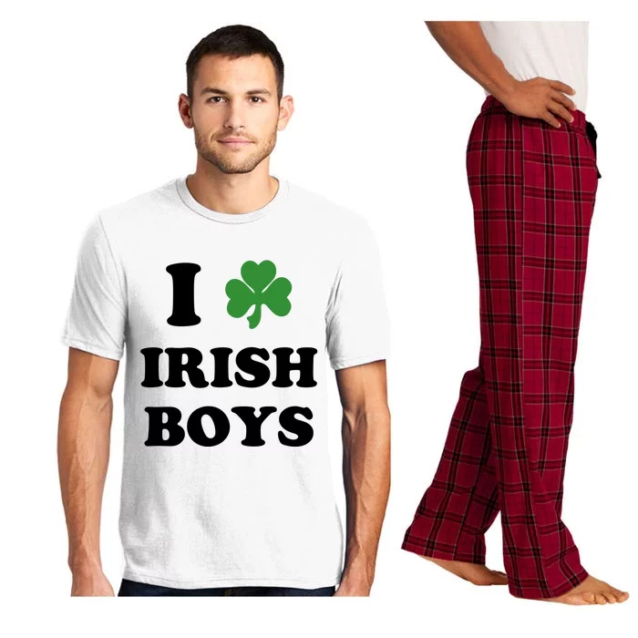 I Love Irish Boy St. Paddy Baby Ireland Hamrock Baby Funny St. Patricks Day Pajama Set