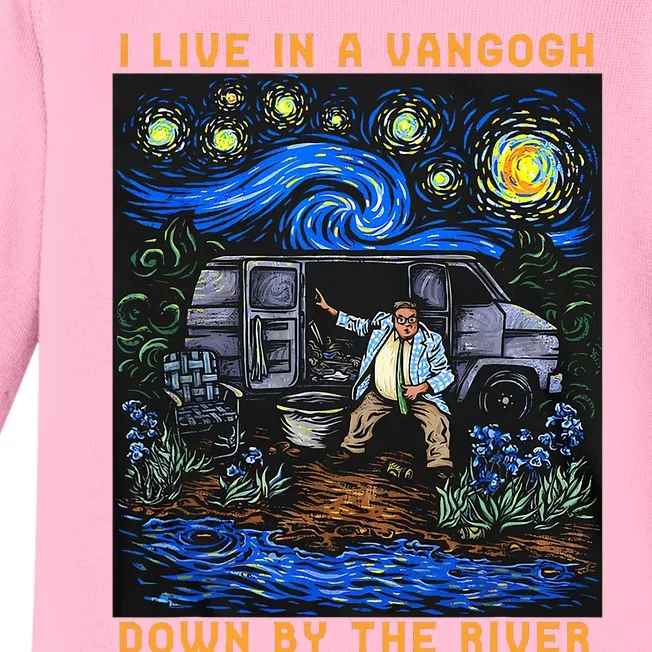 I Live In A Vangogh Downby The River Baby Long Sleeve Bodysuit