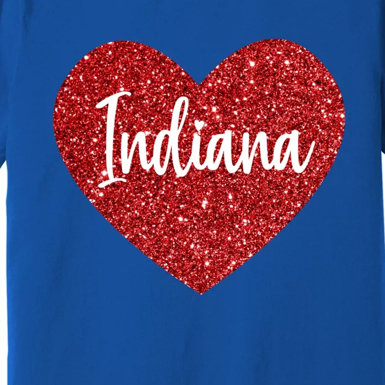 I Love Indiana Usa Red Heart Gift Premium T-Shirt