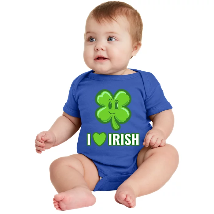 I Love Irish Lucky Clover Gift Baby Bodysuit