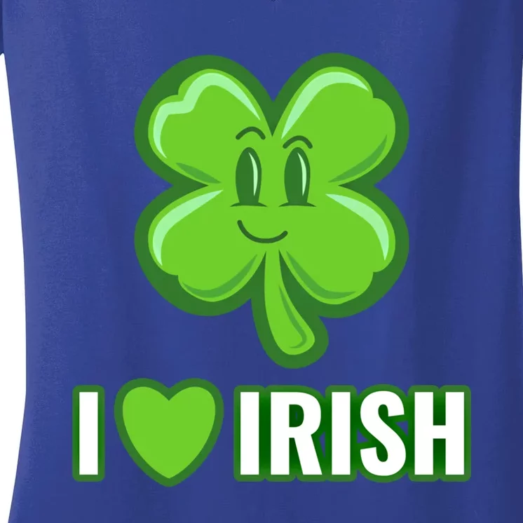 I Love Irish Lucky Clover Gift Women's V-Neck T-Shirt