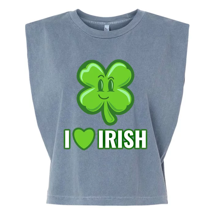 I Love Irish Lucky Clover Gift Garment-Dyed Women's Muscle Tee