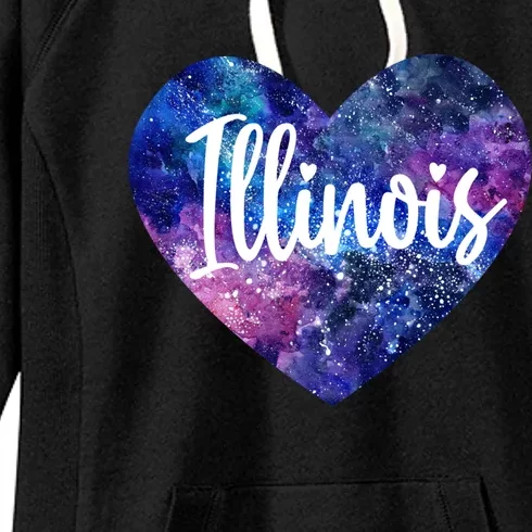 I Love Illinois Usa Cute Gift Women's Fleece Hoodie