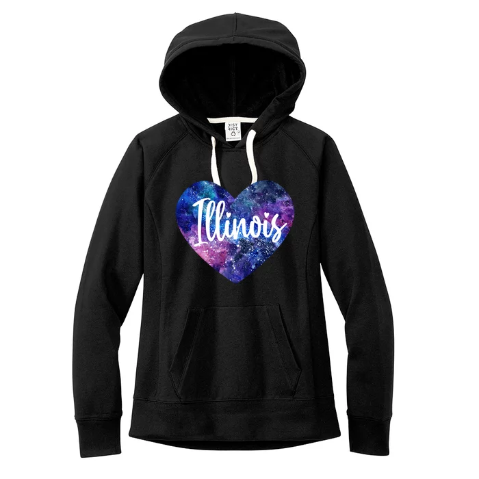 I Love Illinois Usa Cute Gift Women's Fleece Hoodie