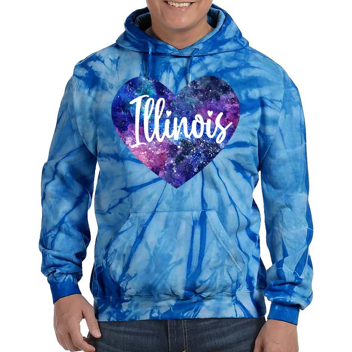 I Love Illinois Usa Cute Gift Tie Dye Hoodie