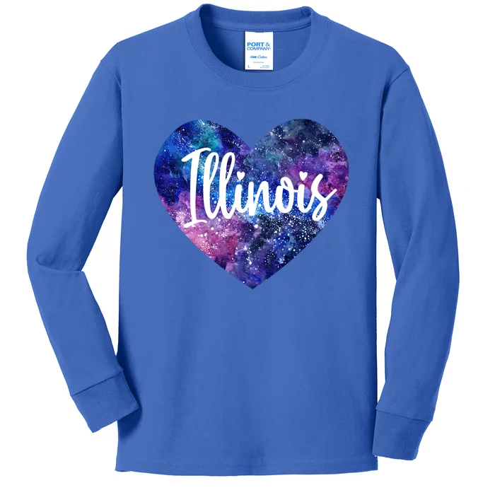 I Love Illinois Usa Cute Gift Kids Long Sleeve Shirt