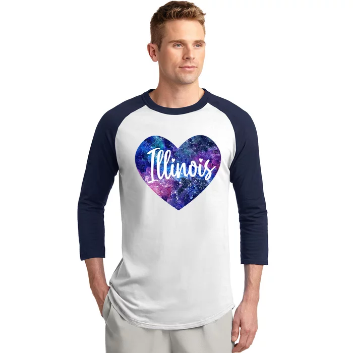 I Love Illinois Usa Cute Gift Baseball Sleeve Shirt