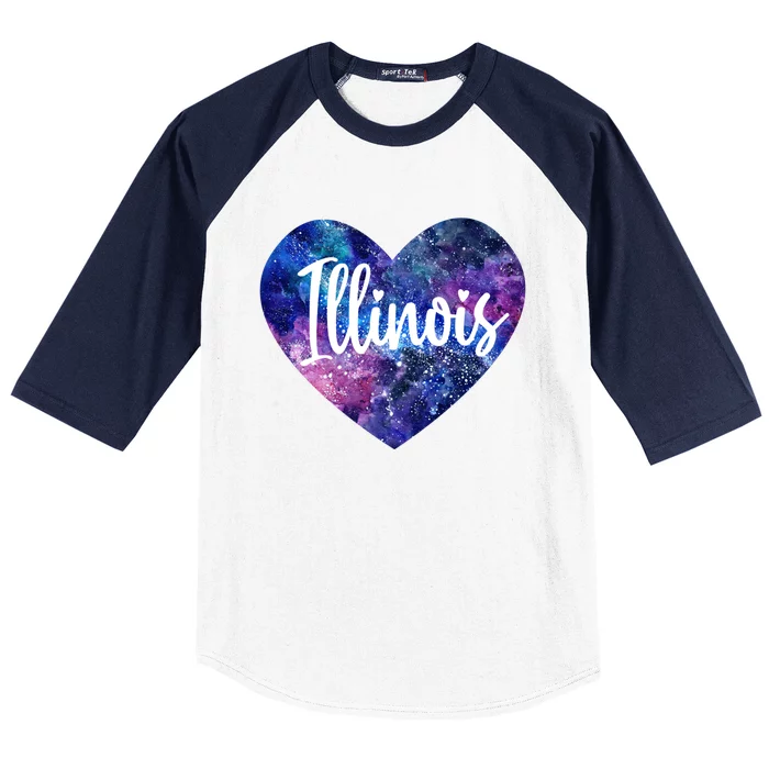 I Love Illinois Usa Cute Gift Baseball Sleeve Shirt