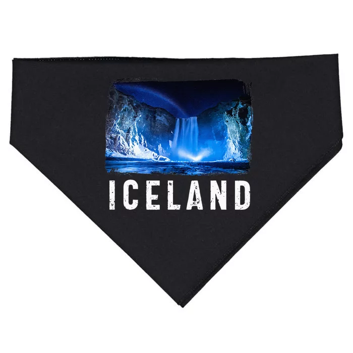 Iceland Lover Iceland Tourist Visiting Iceland USA-Made Doggie Bandana