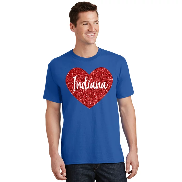 I Love Indiana Usa Red Heart Gift T-Shirt