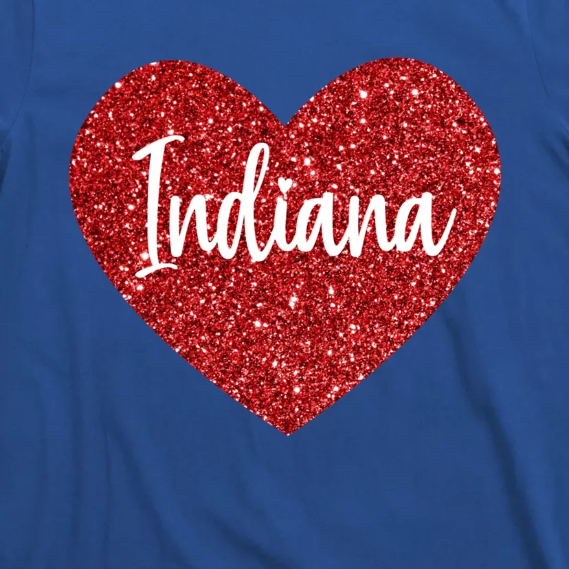 I Love Indiana Usa Red Heart Gift T-Shirt