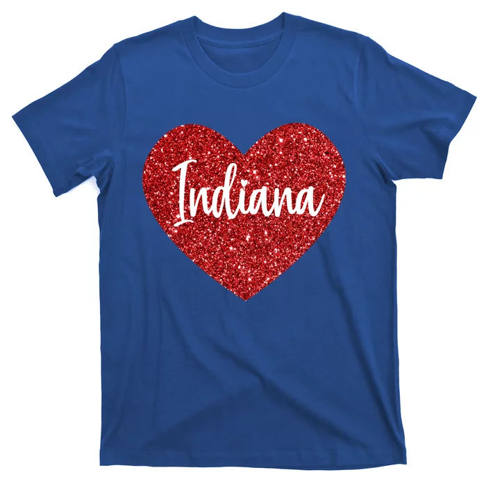 I Love Indiana Usa Red Heart Gift T-Shirt