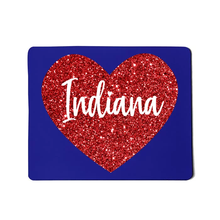 I Love Indiana Usa Red Heart Gift Mousepad