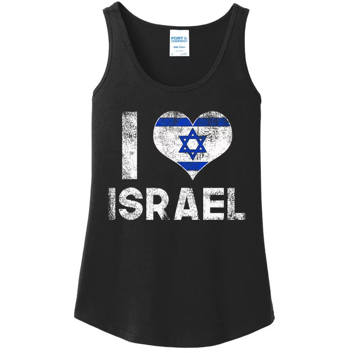 I Love Israel in Hebrew ProIsrael Israeli Ladies Essential Tank