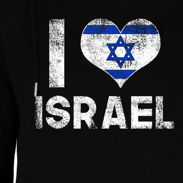 I Love Israel in Hebrew ProIsrael Israeli Womens Funnel Neck Pullover Hood