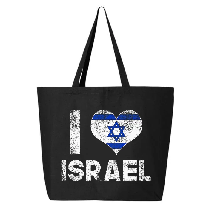 I Love Israel in Hebrew ProIsrael Israeli 25L Jumbo Tote