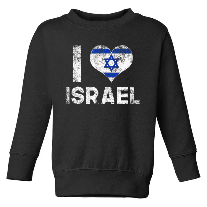 I Love Israel in Hebrew ProIsrael Israeli Toddler Sweatshirt