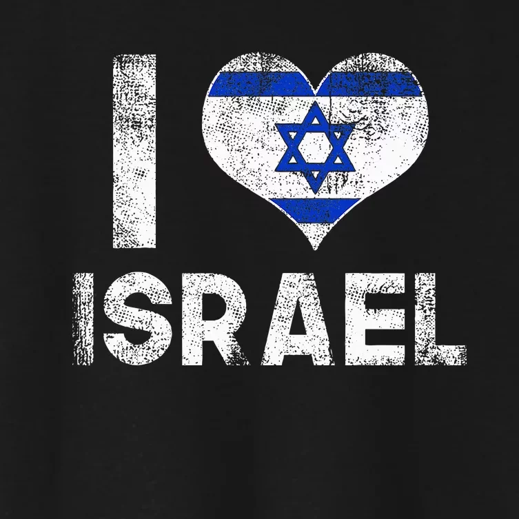 I Love Israel in Hebrew ProIsrael Israeli Women's Crop Top Tee