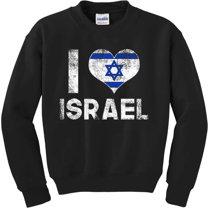 I Love Israel in Hebrew ProIsrael Israeli Kids Sweatshirt