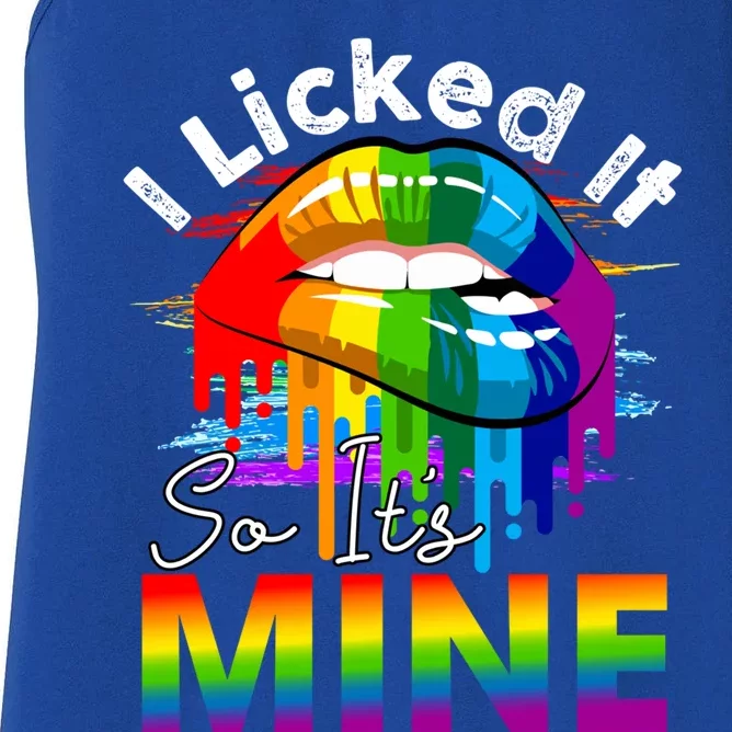 I Licked It So Its Mine Rainbow Lips Gift Women's Racerback Tank