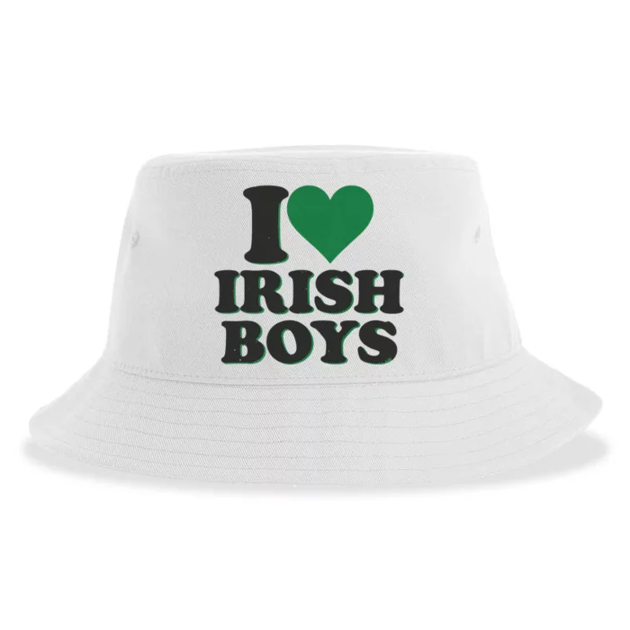 I Love Irish Boy I Heart Irish Funny St Patricks Day Sustainable Bucket Hat